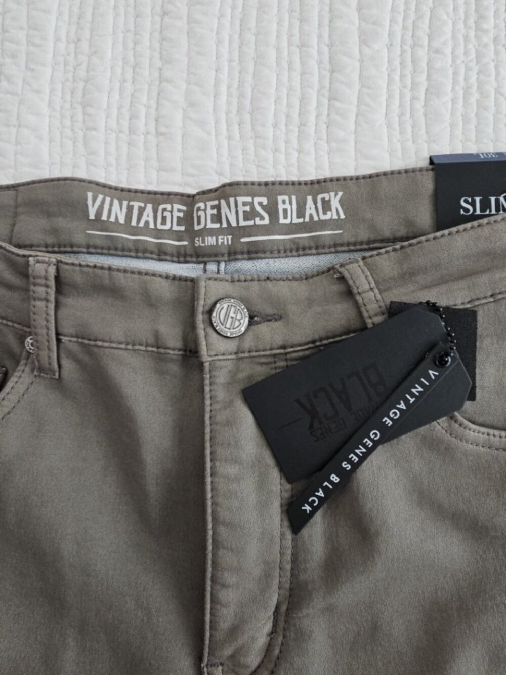 Vintage Genes Black Jeans Men's 36x30 Gray French Terry Denim Stretch NWT NEW - Picture 4 of 16